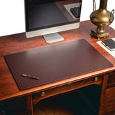 Chocolate Brown Leather Desk Pad w/out Rails, 34 x 20